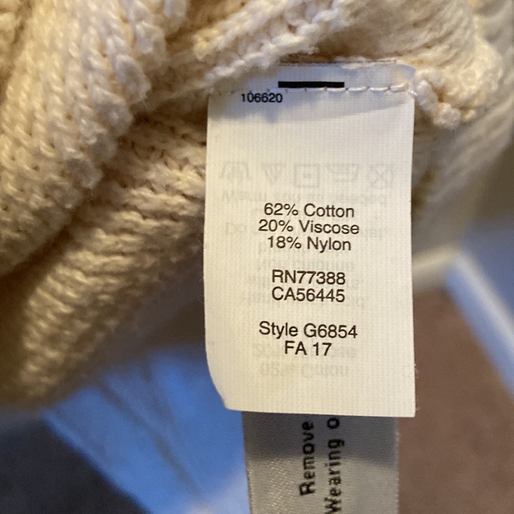 Madewell Womens Waffle split back sweater Size S pretty beige & tan Gently worn - Picture 7 of 12